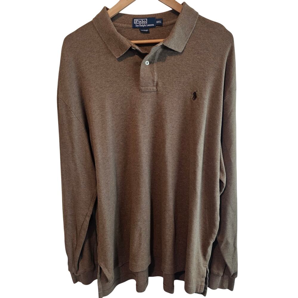Vintage Polo Ralph Lauren Y2K Sweater Men XXL Brown Preppy Academia Neutral
